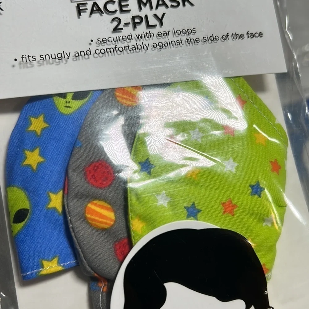 Face Mask Lot of 4 (3 pack) CVS Wellness toddler boy fabric mask age 2-4 NEW